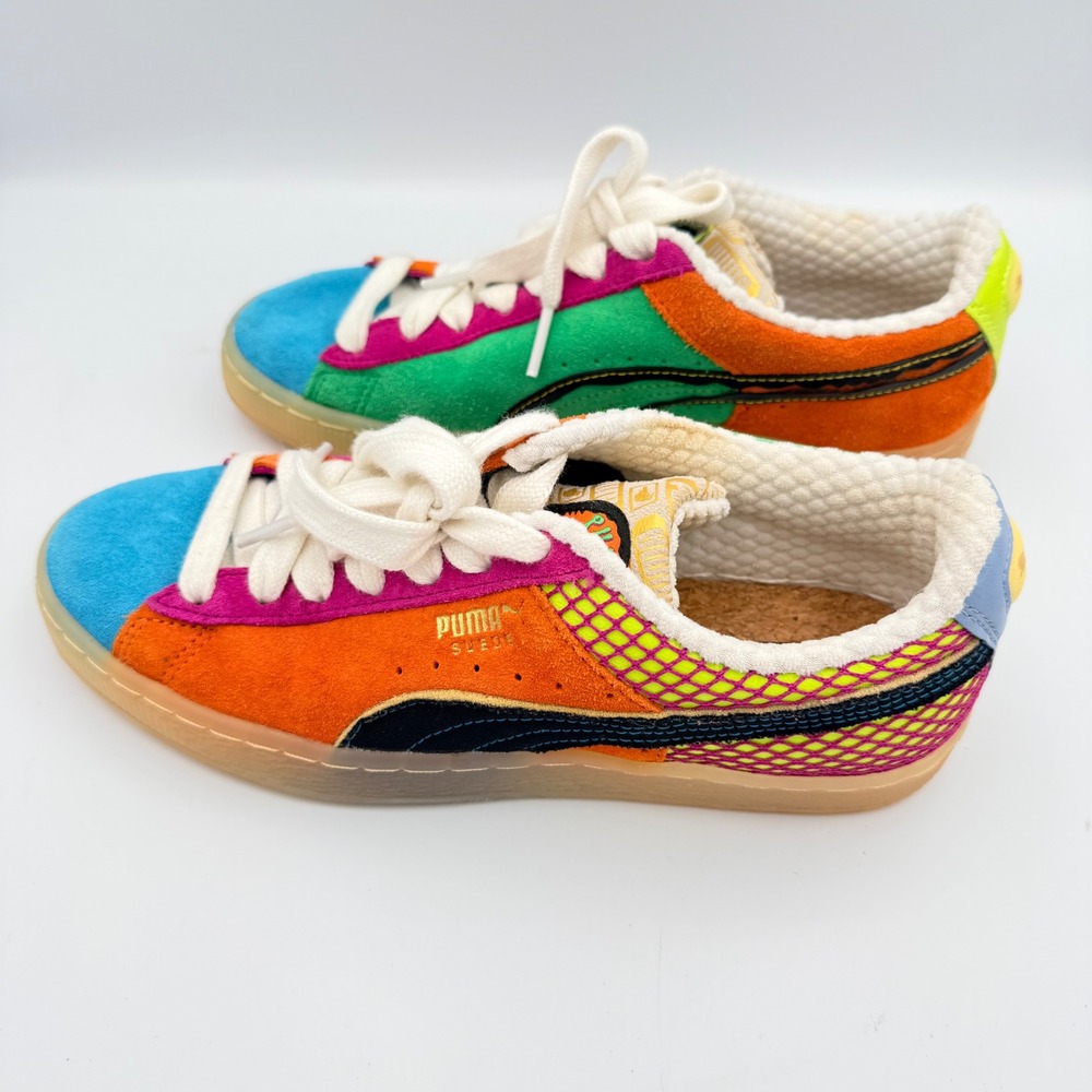 Puma Suede Market Multi-Color Patchwork Kids Sneakers 389085-01 Size 5.5Y - Picture 4 of 10